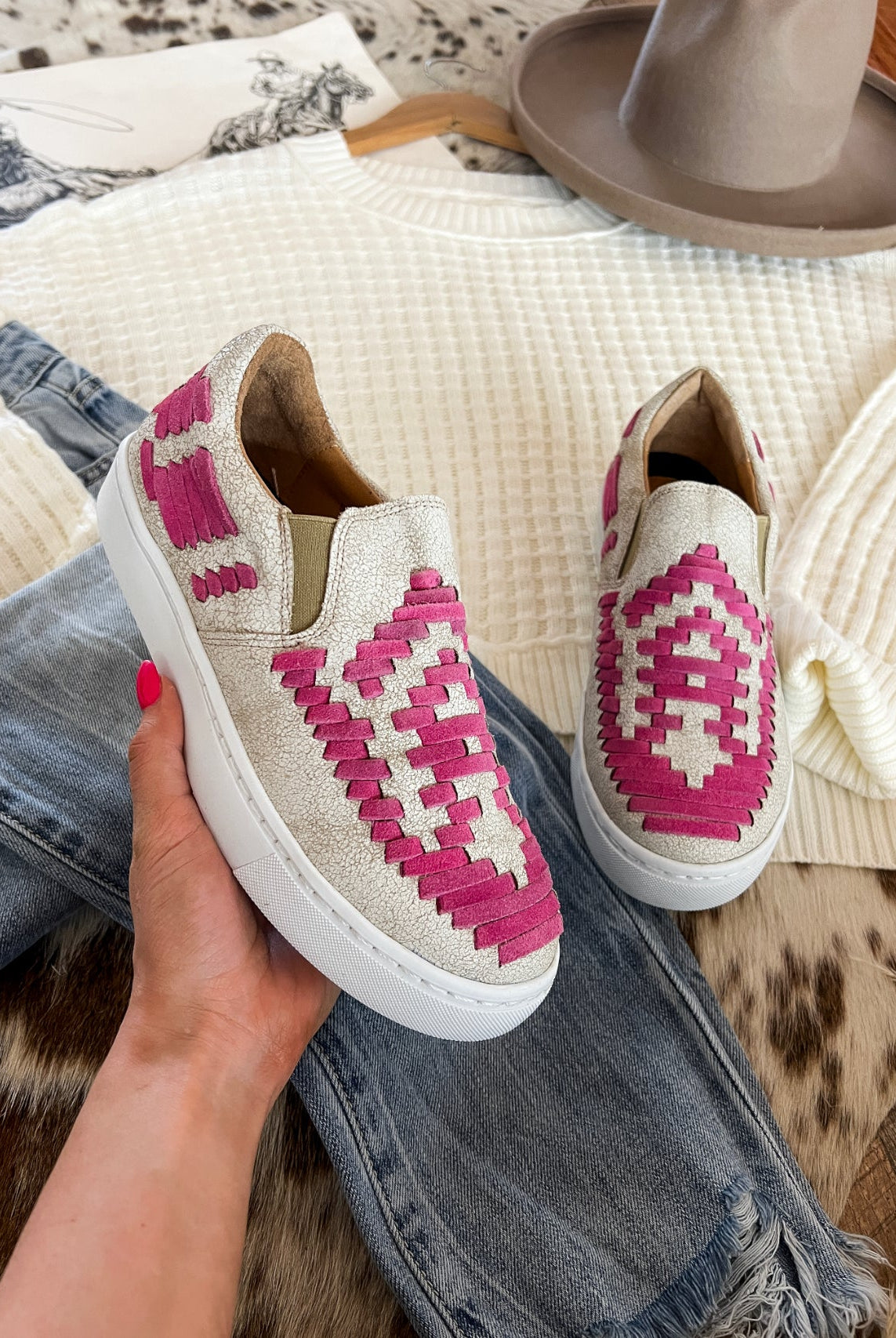 Western Dakota Sneaker(Pink/Cream) 7