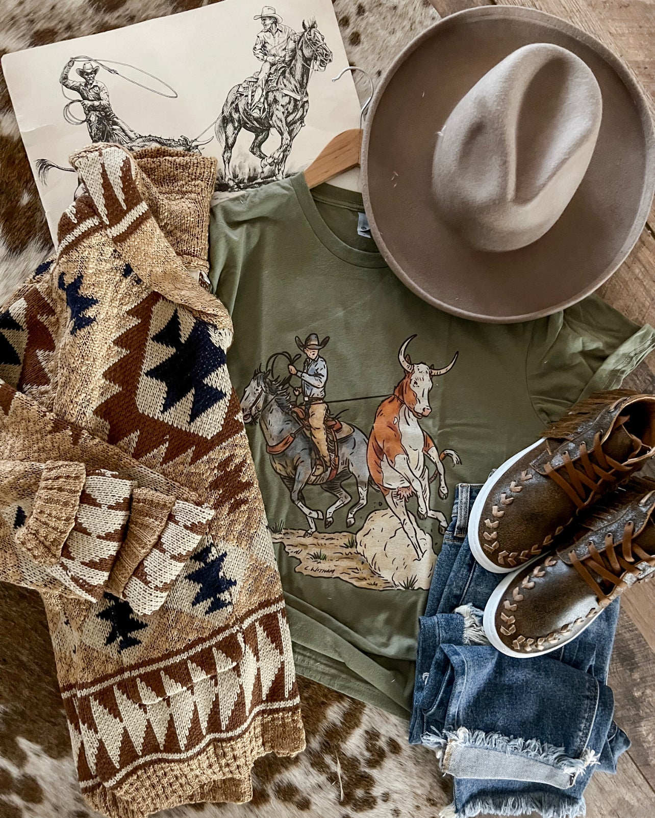 Line Drive Tee(olive)(Fringed exclusive)