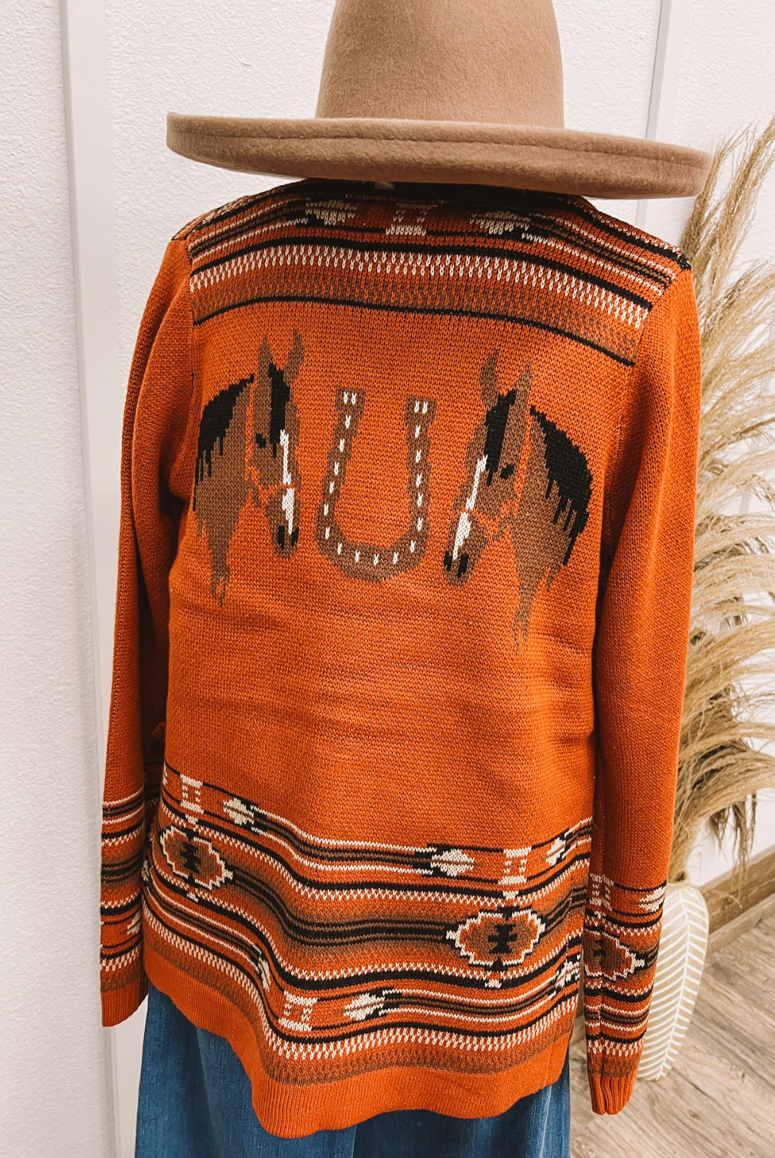 Gone Country Horse Cardigan(Rust)