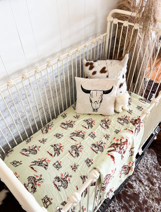 Original Sunset Cowgirl Fitted Crib Sheet 2.0