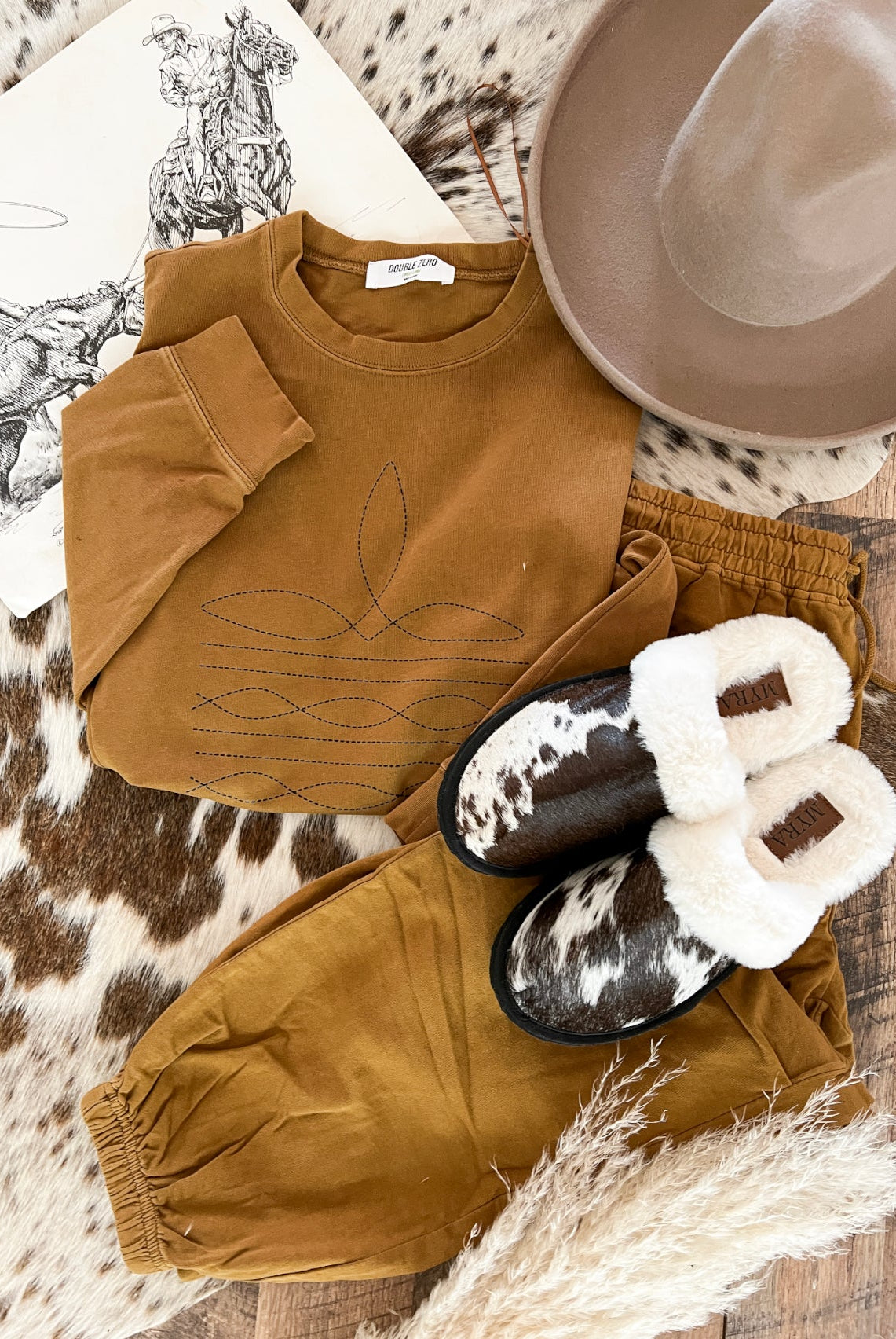 Western Boot Stitch Set(Cropped Camel)