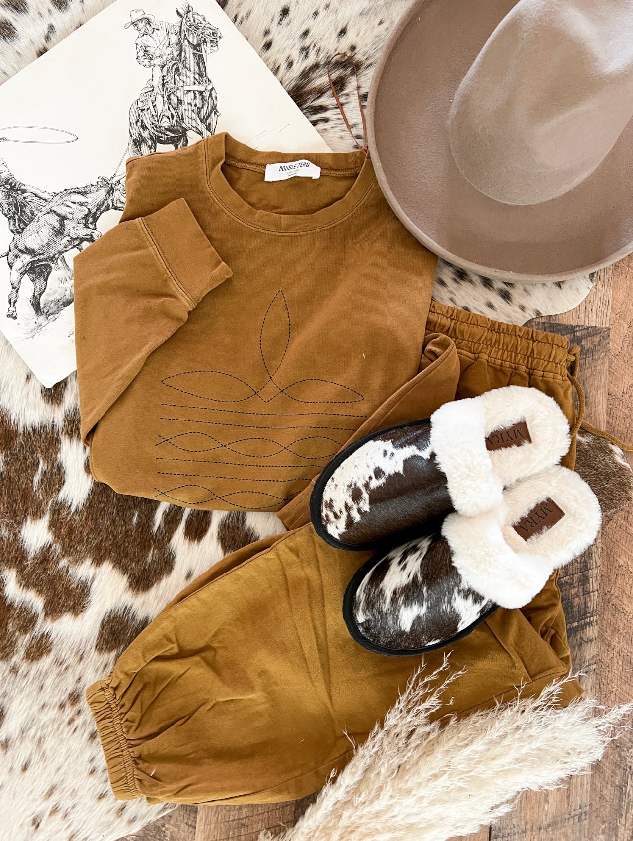 Western Boot Stitch Set(Cropped Camel)