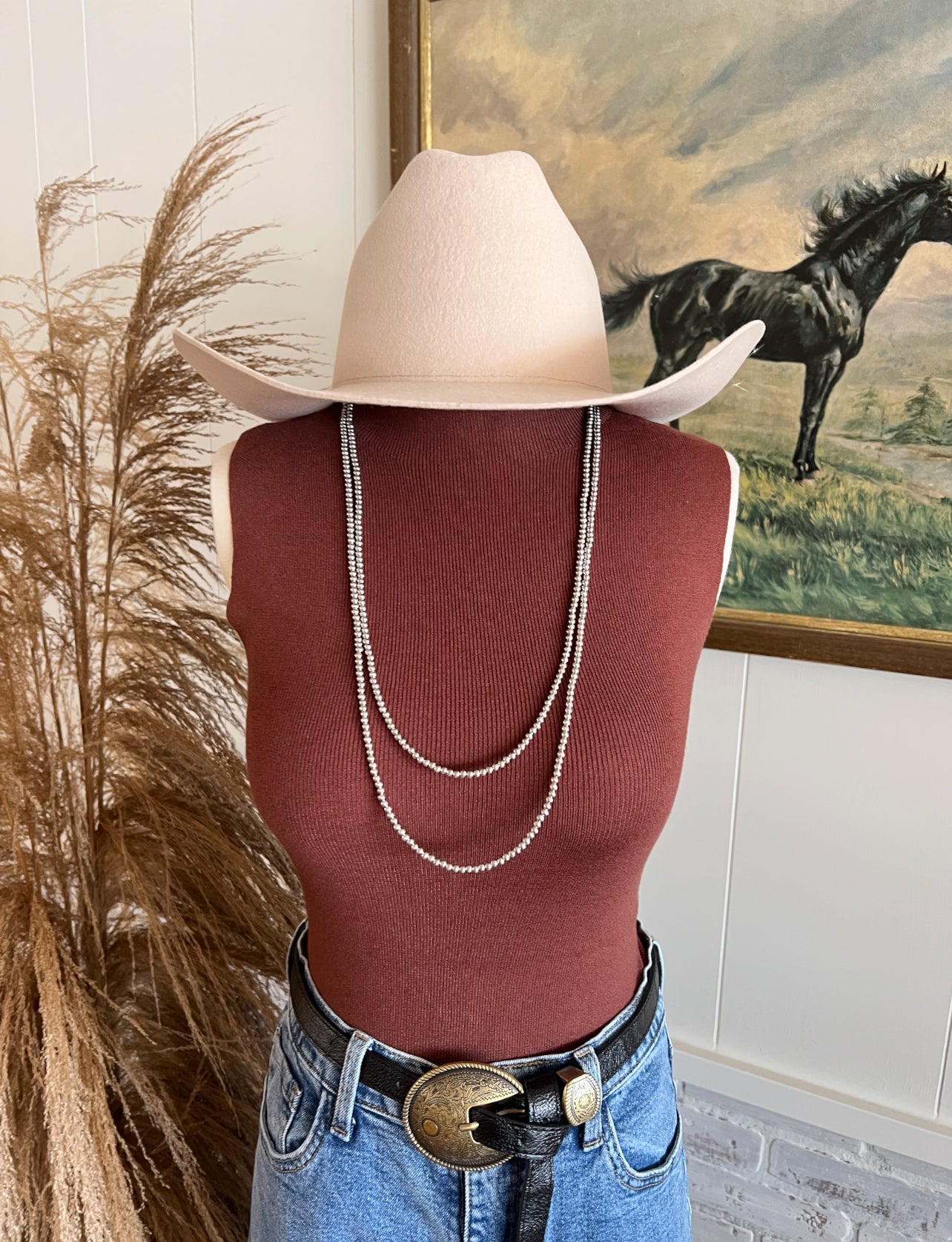 Silver Navajo Beaded Necklace