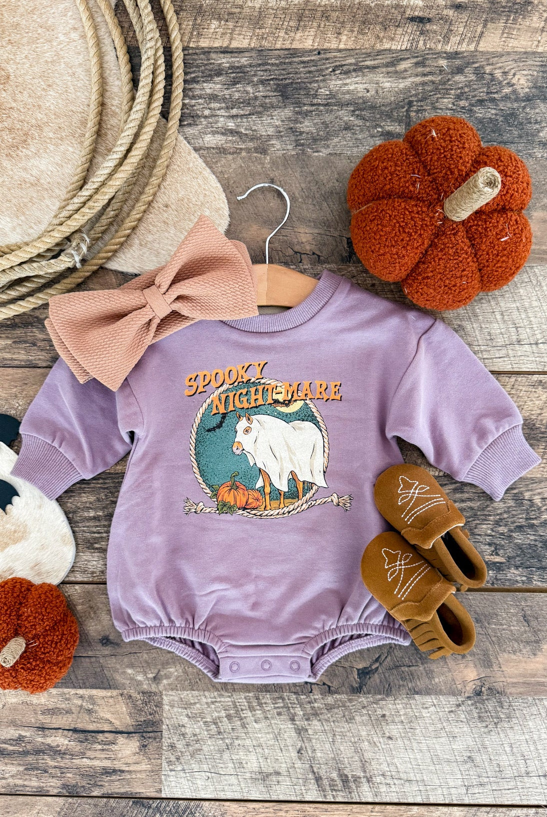 “Spooky Nightmare” Bubble Romper (Purple)