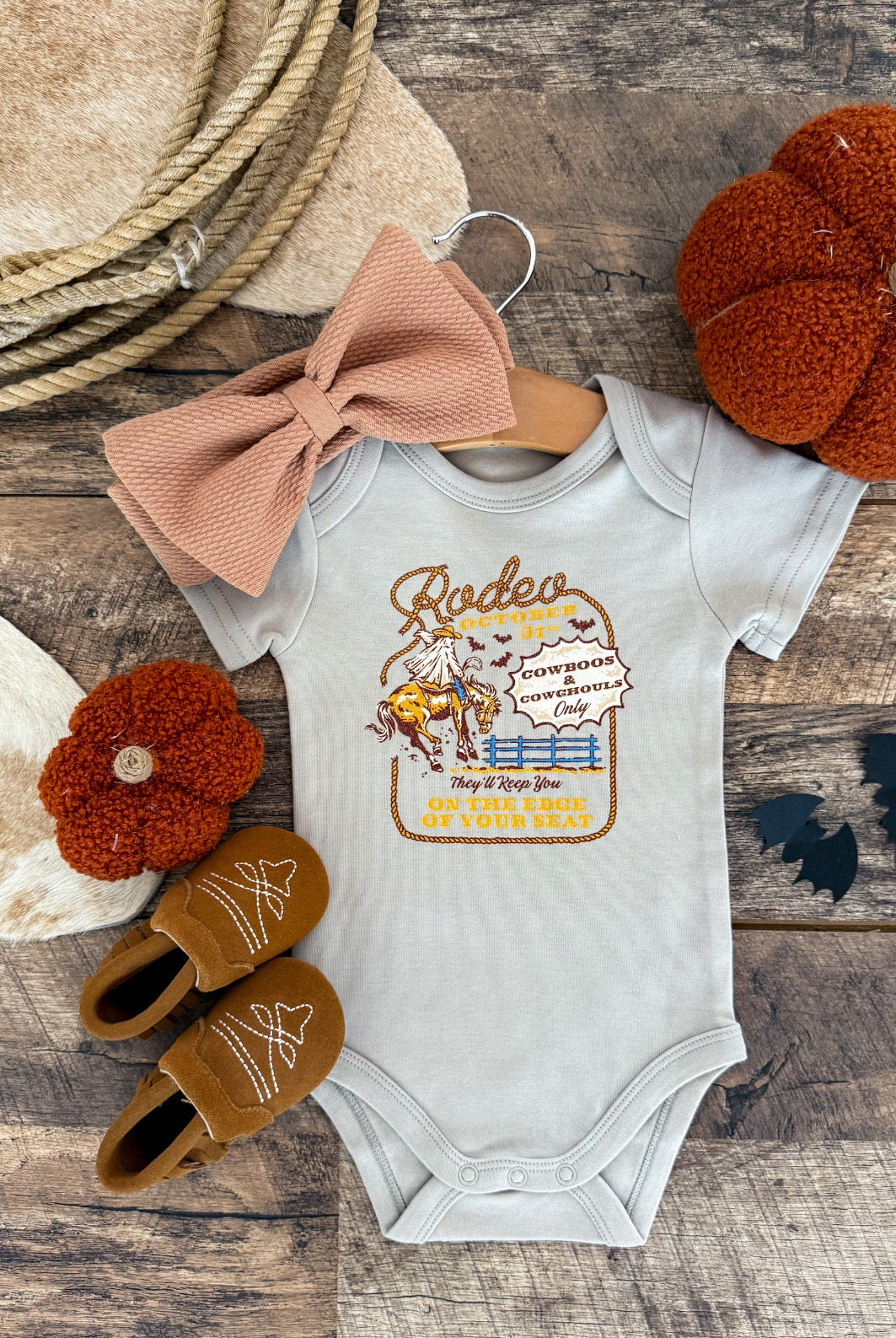 Cowboos &Cowghouls Halloween Rodeo – Infant Toddler& Youth (Stone)