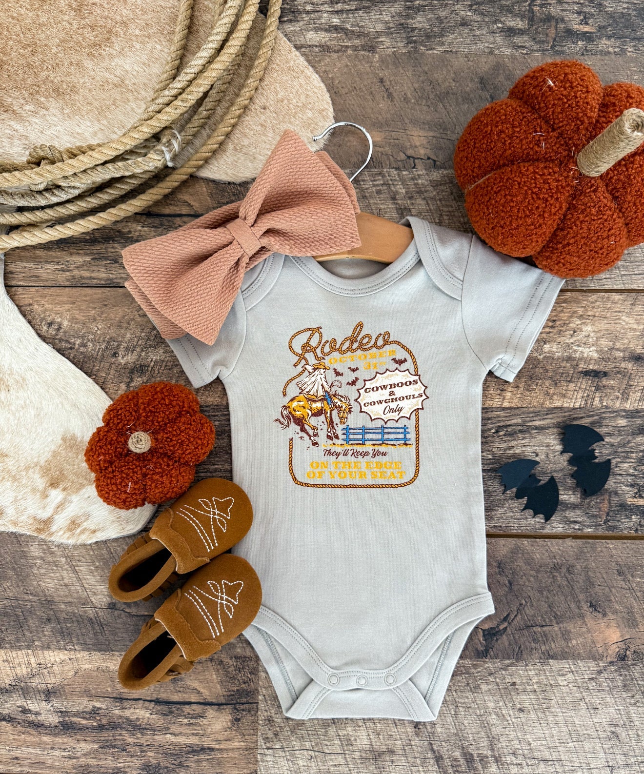 Cowboos &Cowghouls Halloween Rodeo – Infant Toddler& Youth (Stone)