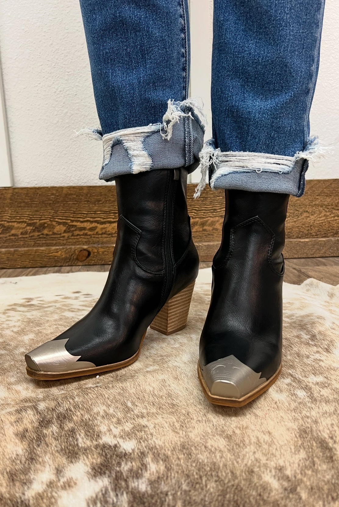 Lone Ranger Western Bootie(Black) Footwear - Slippers