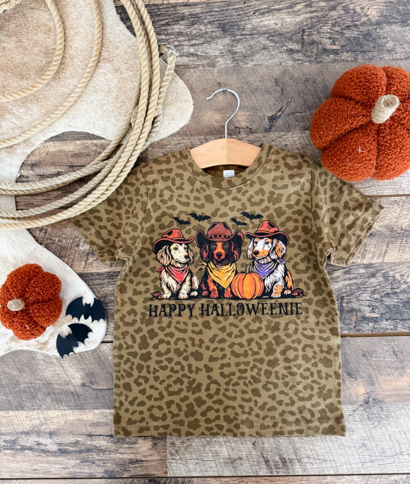 Happy Halloweenie – Toddler Youth Tee(Leopard)