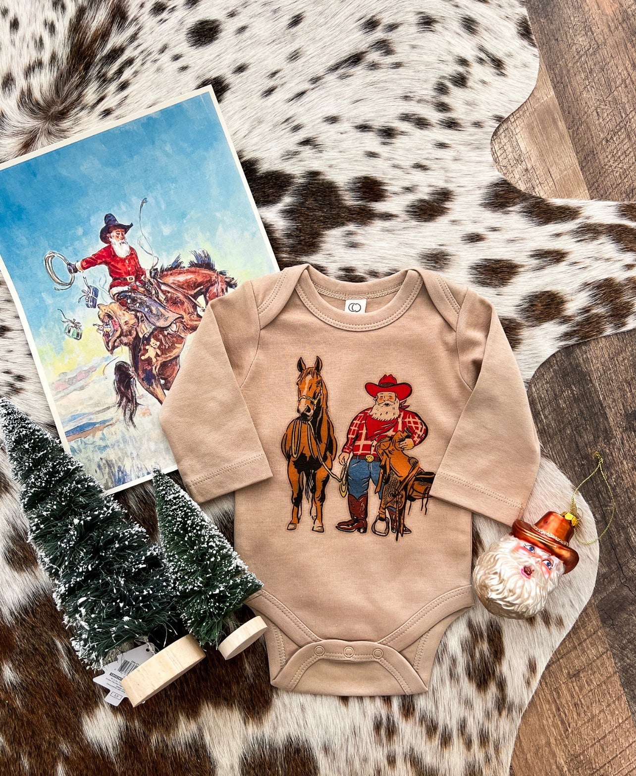 Ranch Santa Christmas Design (Onesie/Youth Tee)