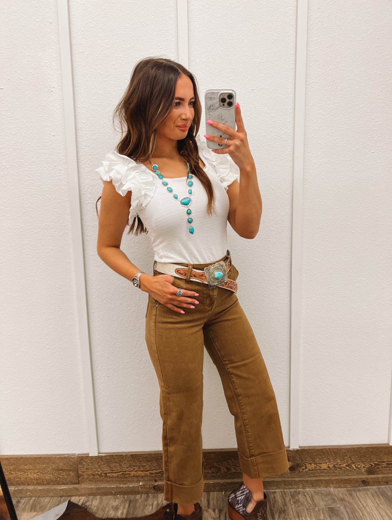 Well Loved Ruffle Top(White) L