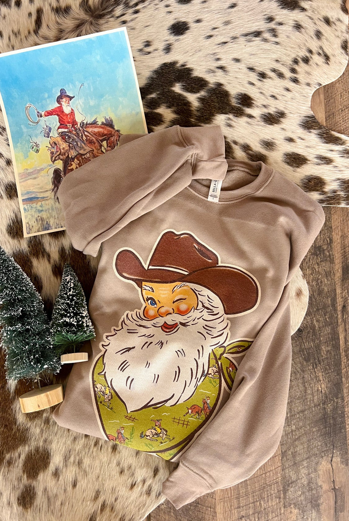 Jolly Ole Western Santa Christmas Sweatshirt (adult)