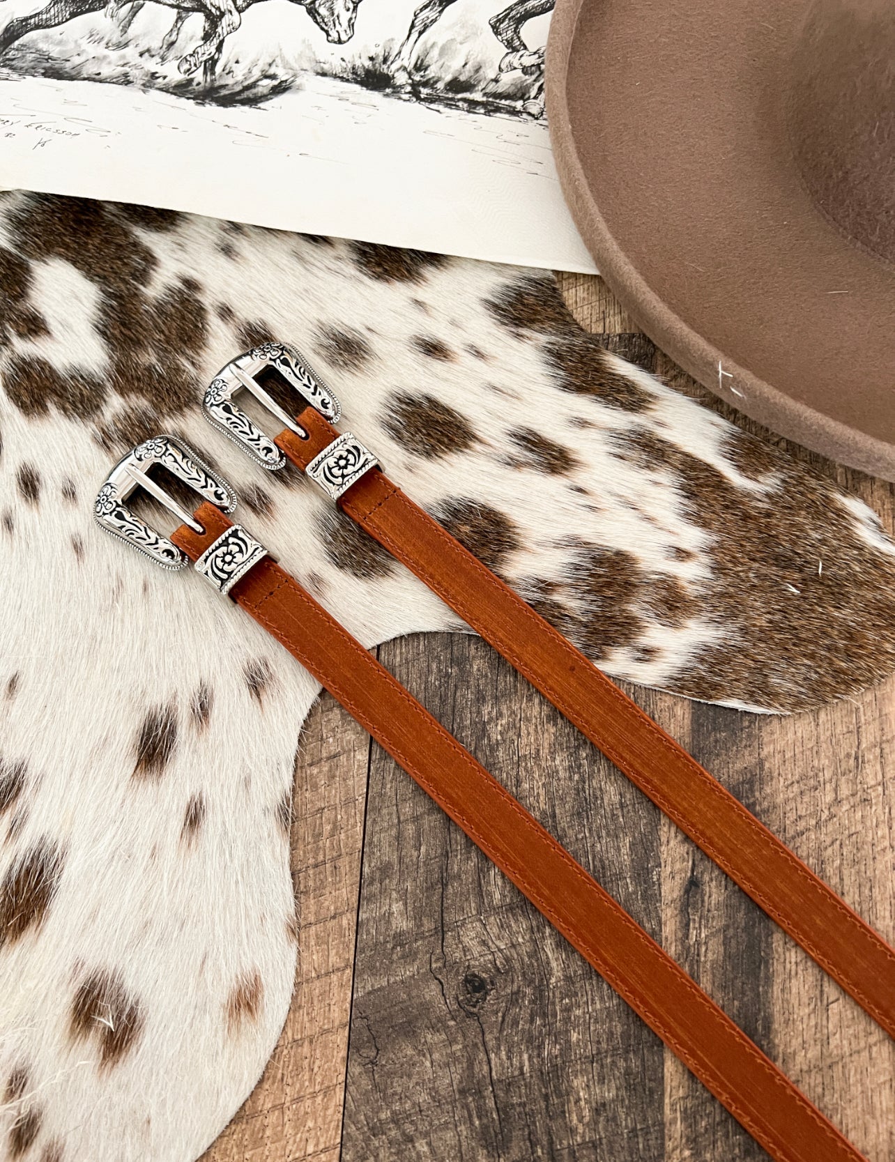 Skinny Western Belt(Tan) AD101