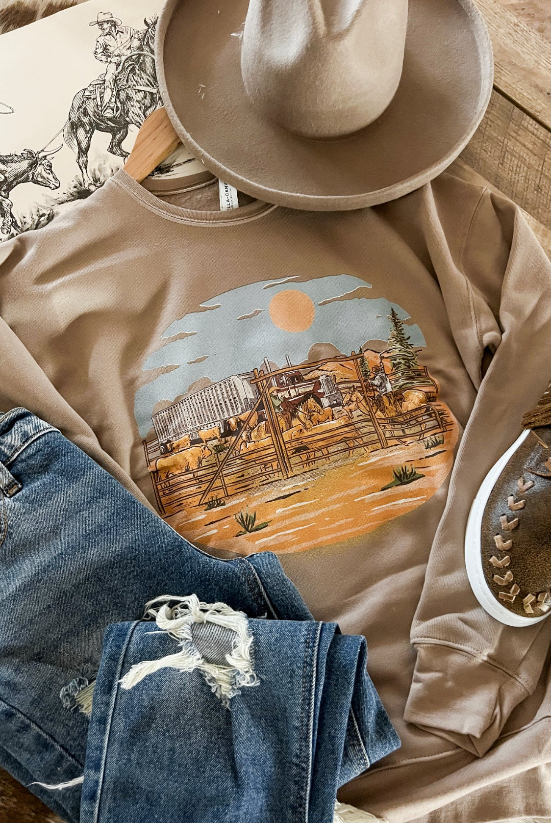 Cow Haulin’ Sweatshirt (Mocha)