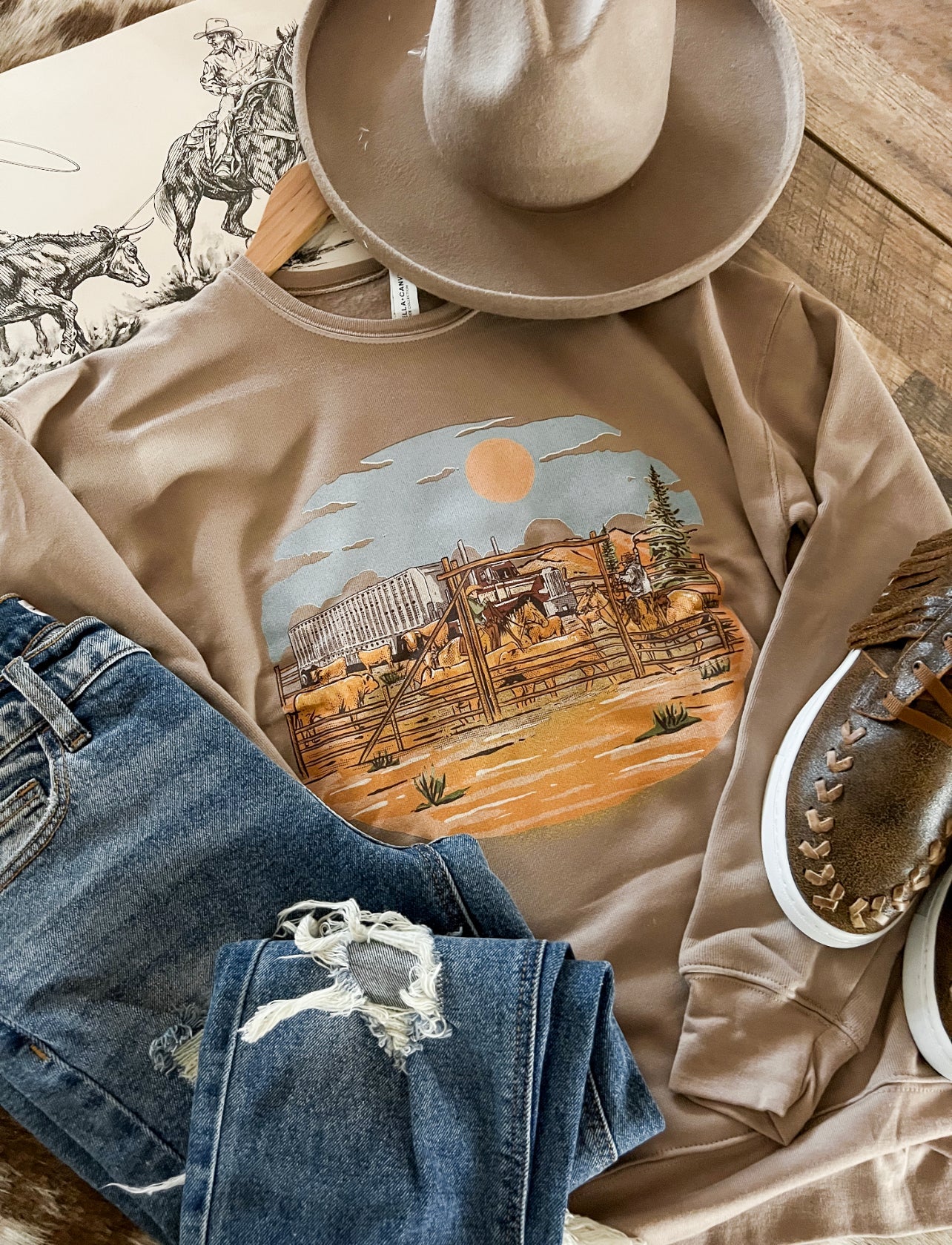 Cow Haulin’ Sweatshirt (Mocha)