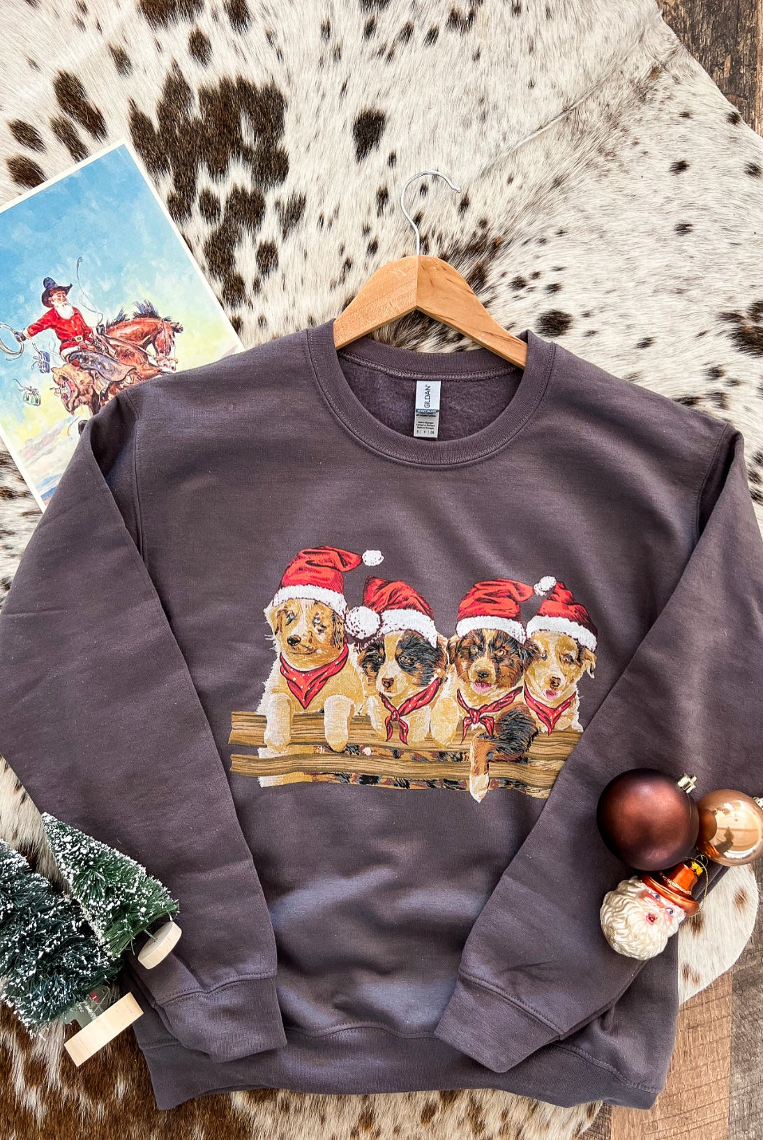 Cowdog Puppy Christmas Sweatshirt (adult)