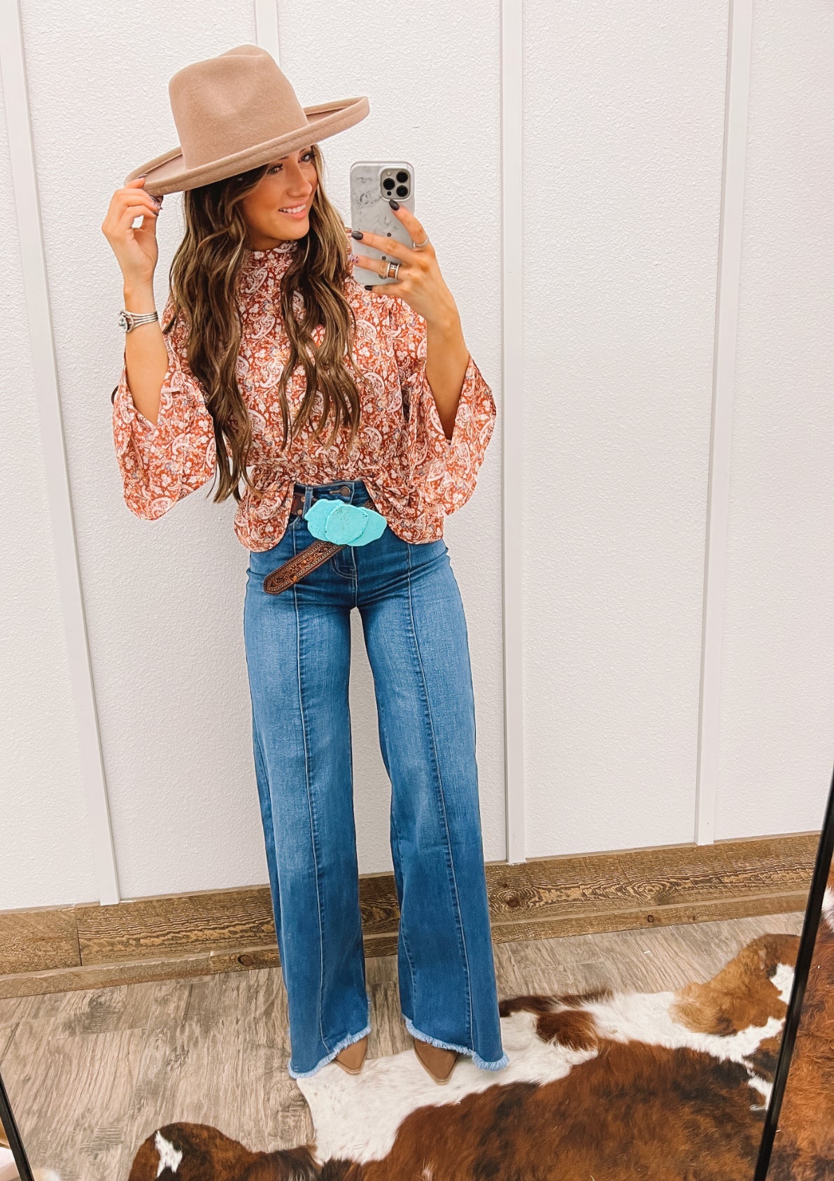 Cowboy Man High Waisted Front Seam Denim(Medium)