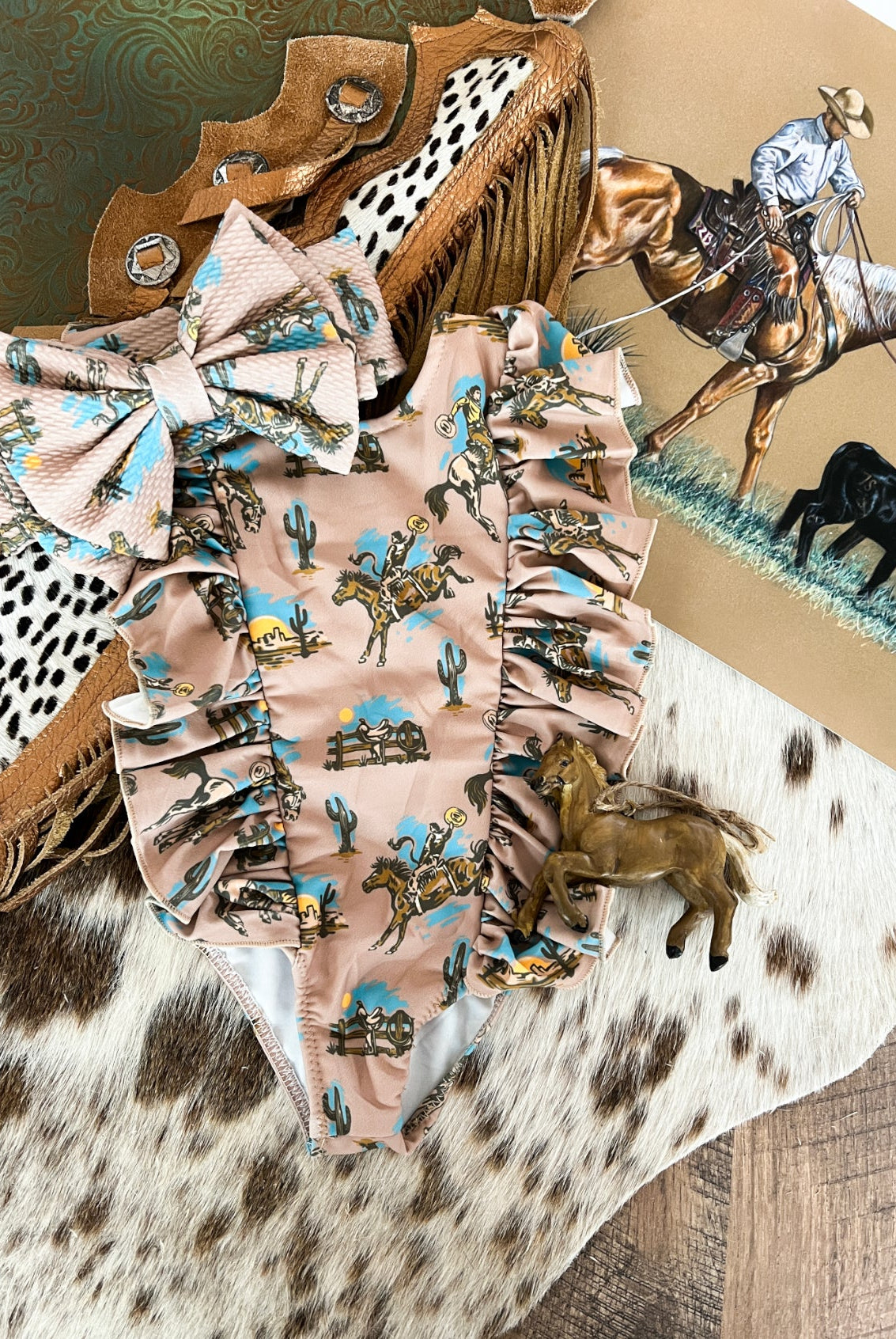 Buckaroo Ranch Cowboy Ruffle Swimsuit