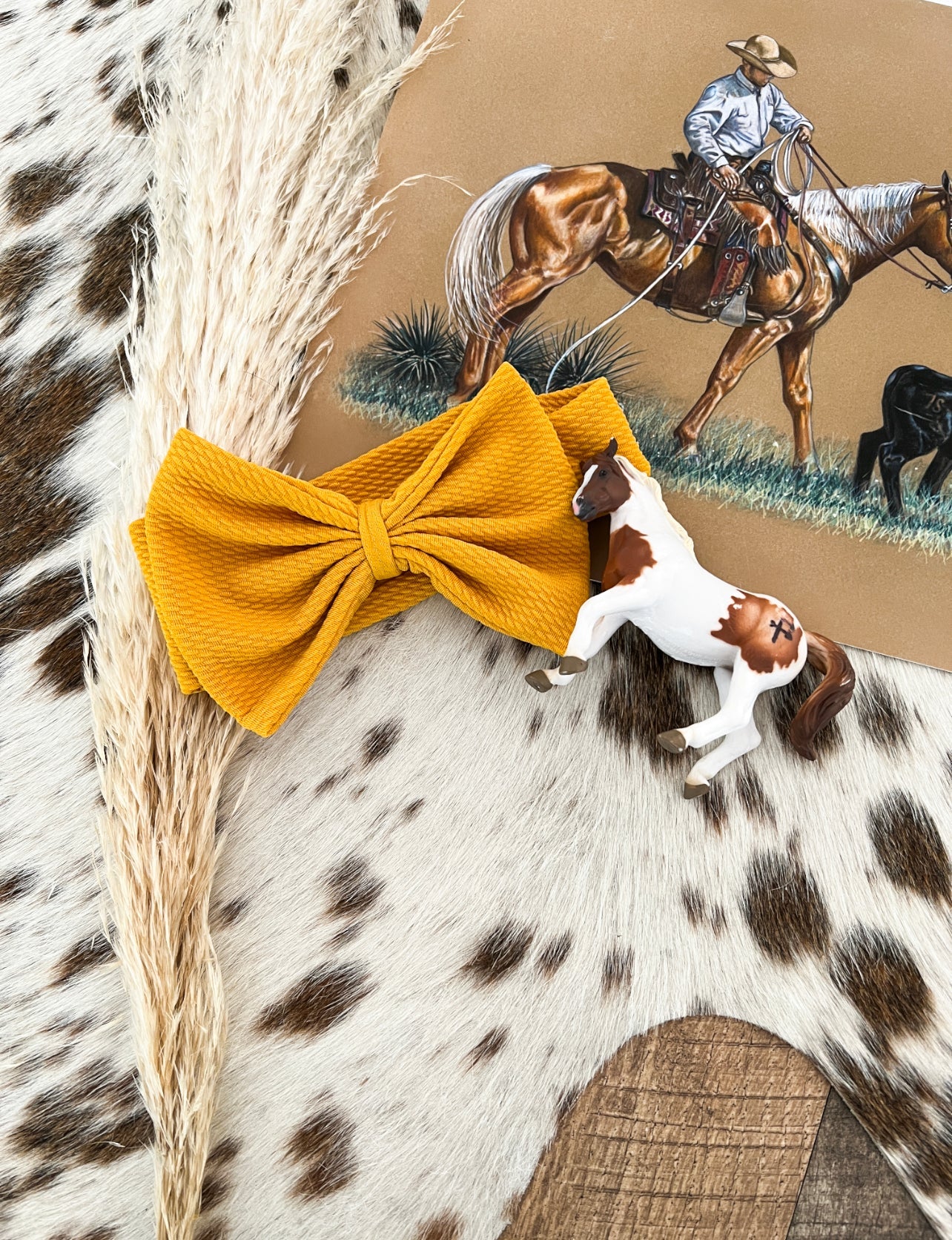 Western Neutral Tones Bows(Sold Separately) Mustard