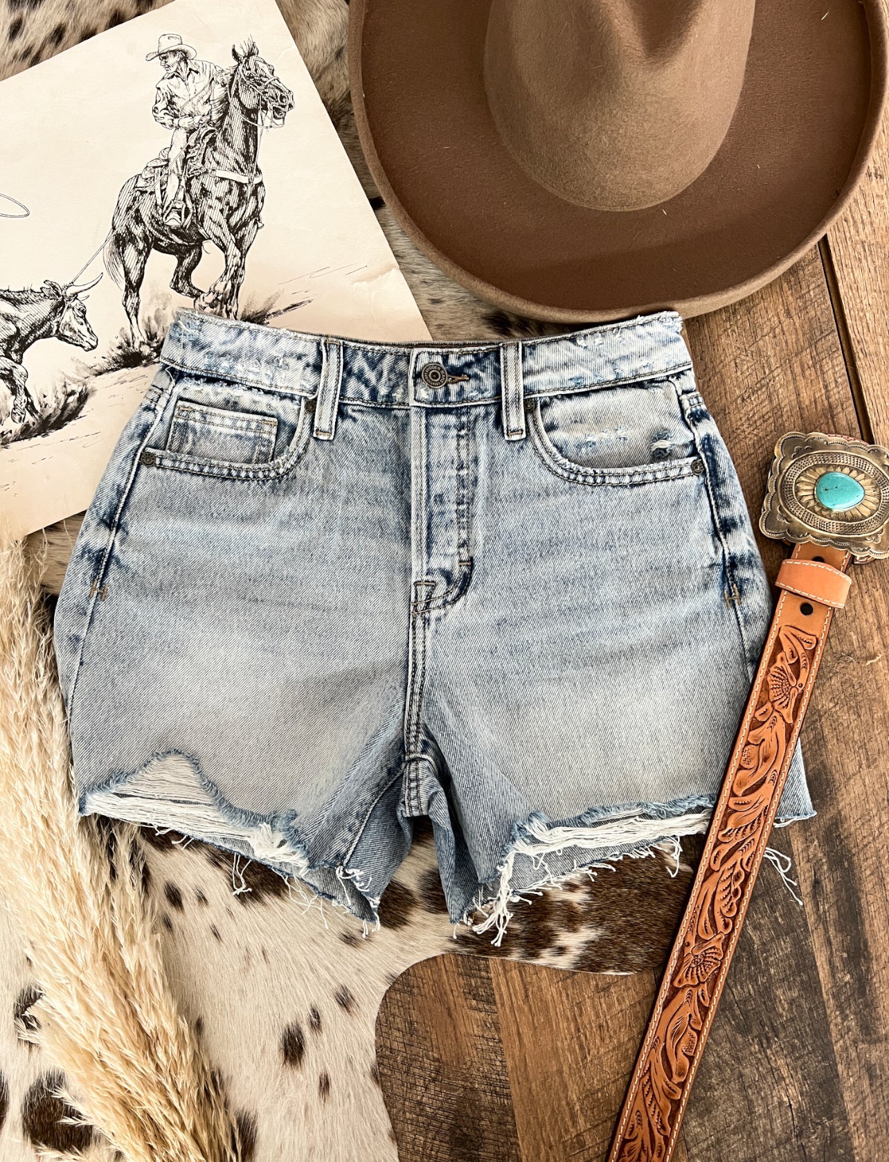 Denim Sofie Mom Shorts(LT Blue)