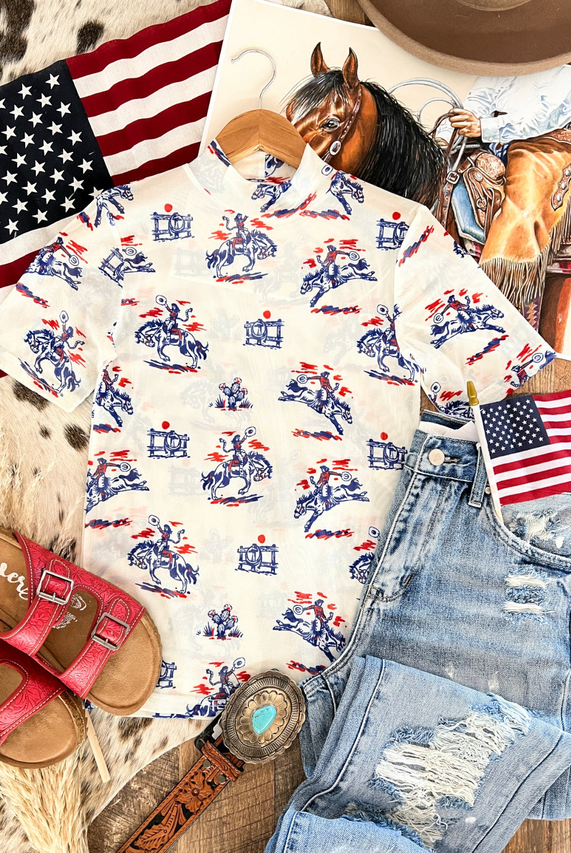 American Cowgirl Mesh Top