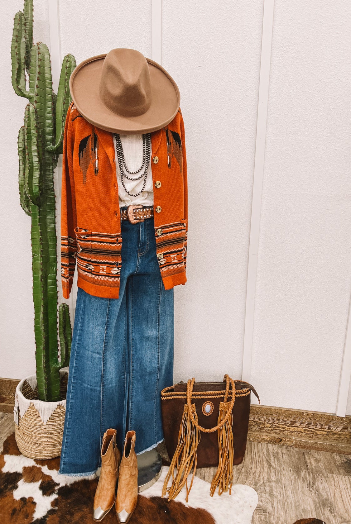 Gone Country Horse Cardigan(Rust)