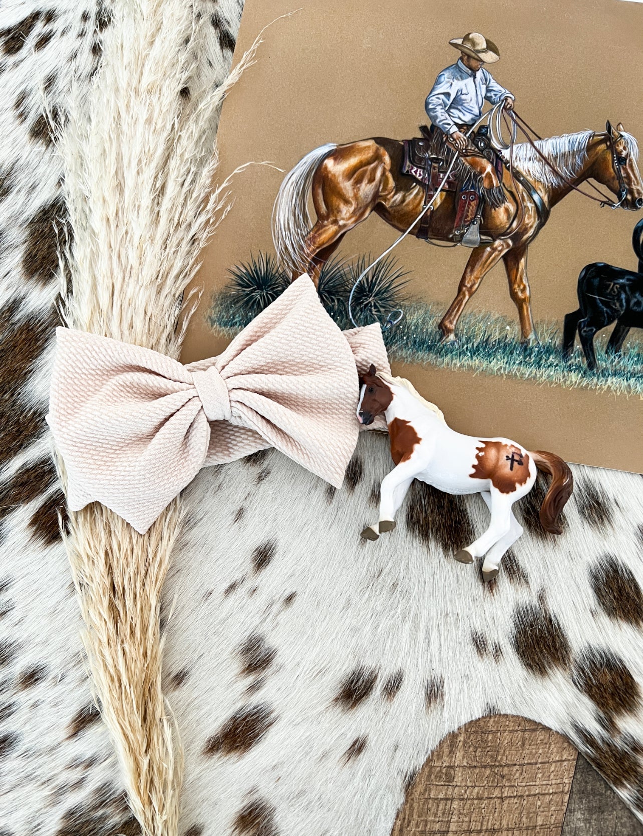 Western Neutral Tones Bows(Sold Separately) Beige