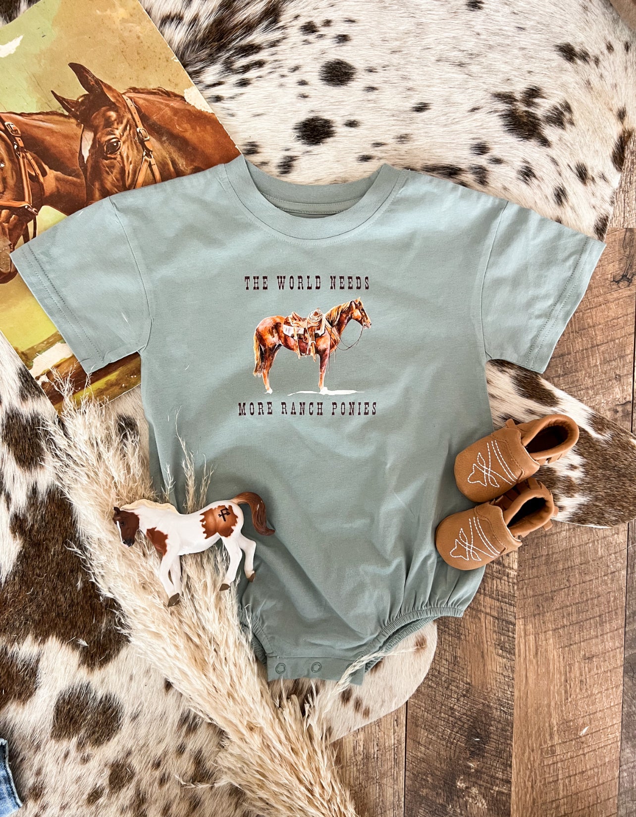 World Needs More Ranch Ponies Bubble Romper(Short Sleeve)