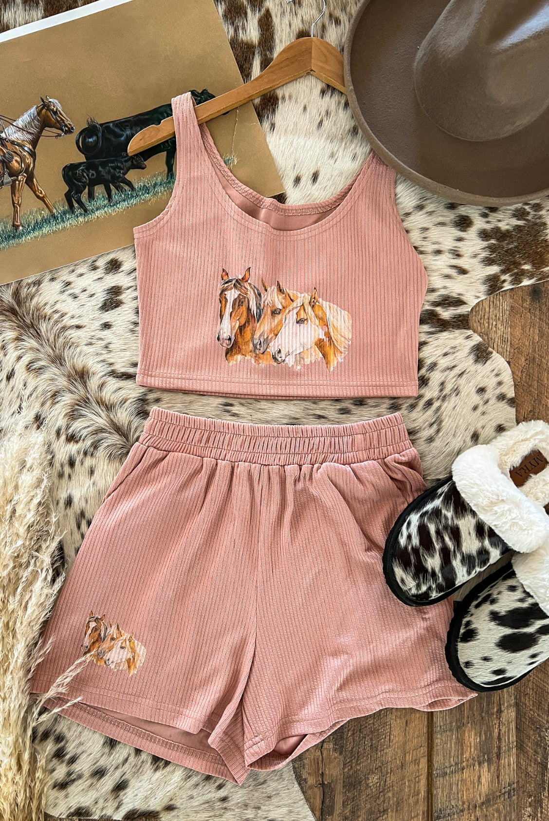 Three Is Charm Western Retro SET (peachy tan)