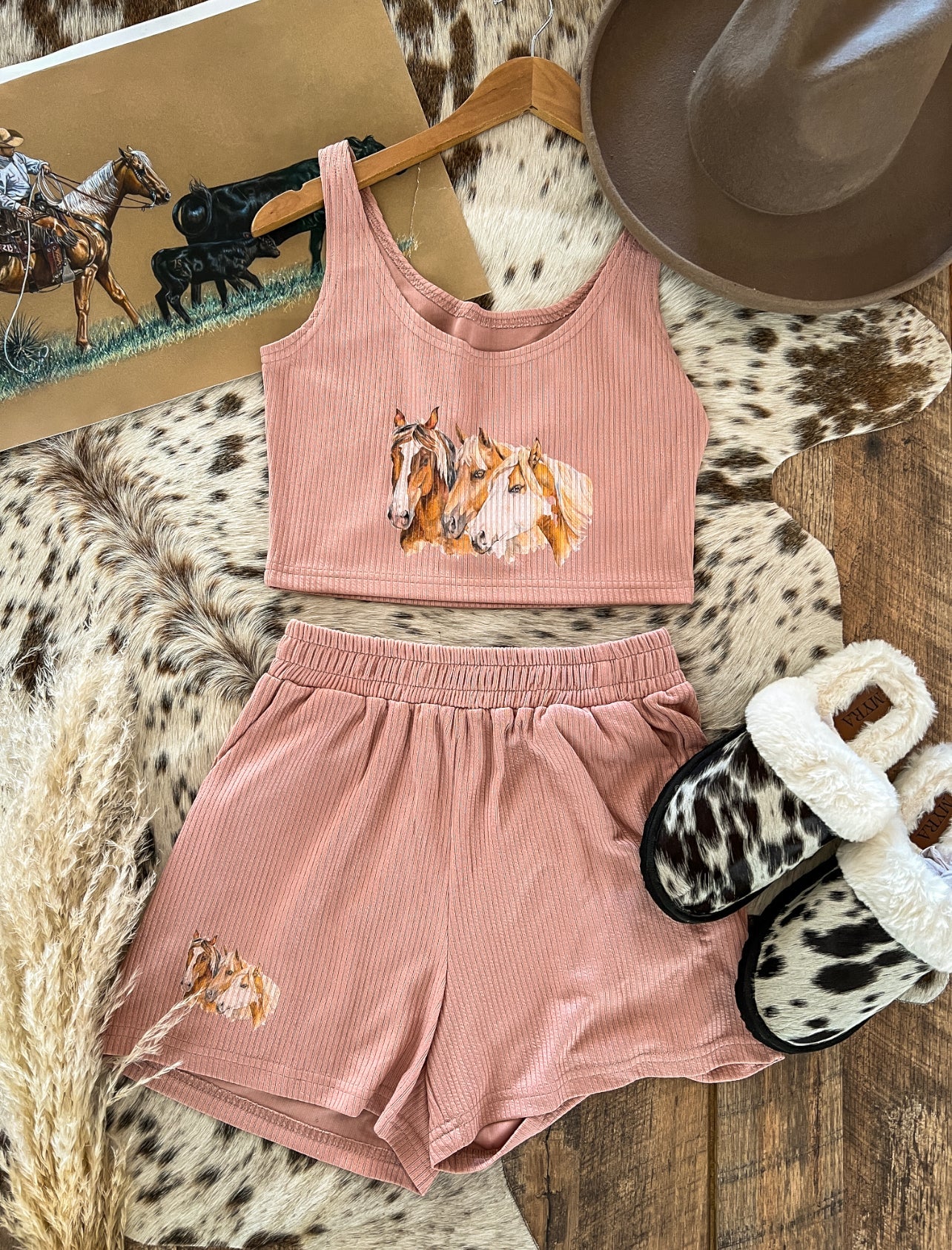 Three Is Charm Western Retro SET (peachy tan)