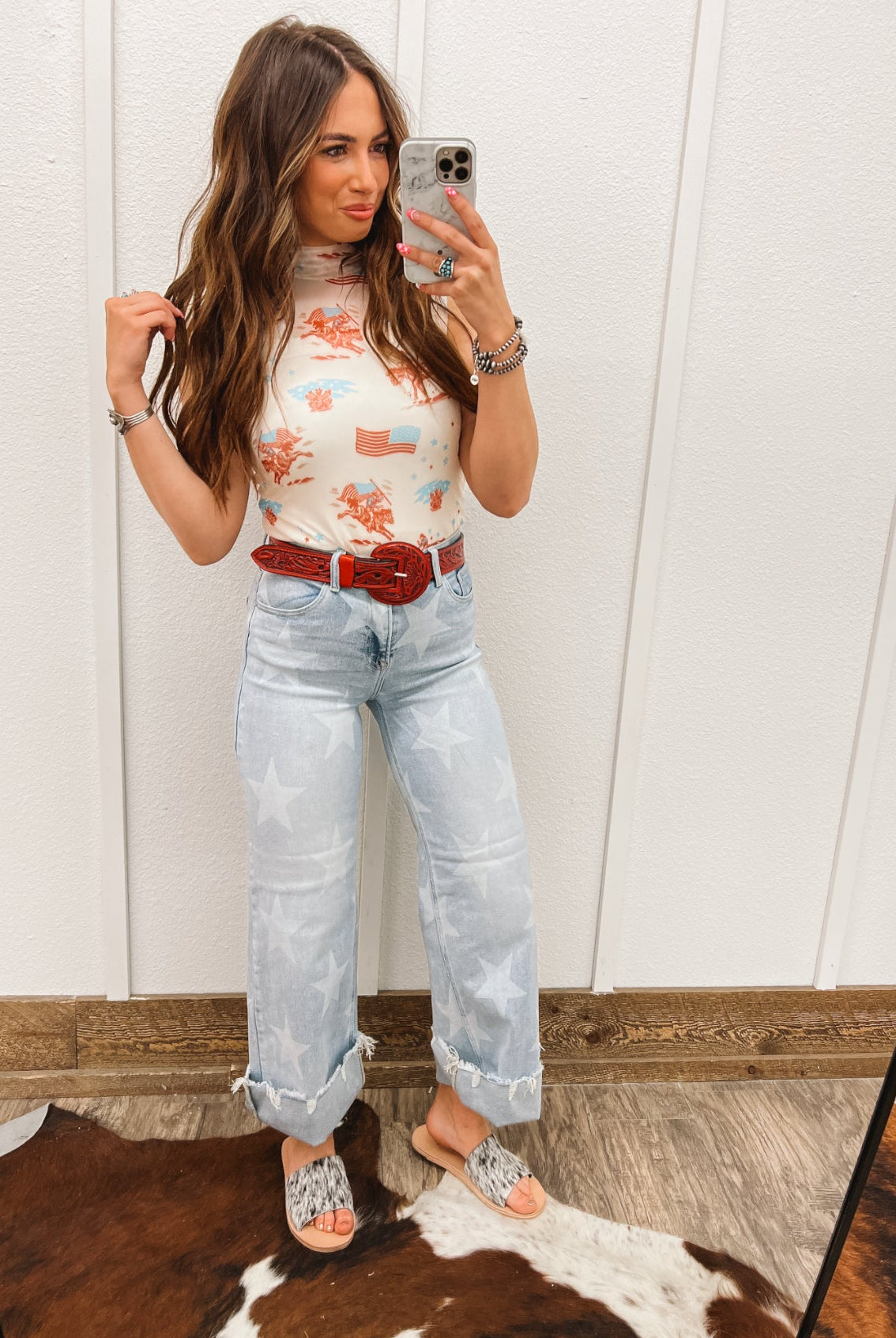 American Cowboy Tank Mesh Top