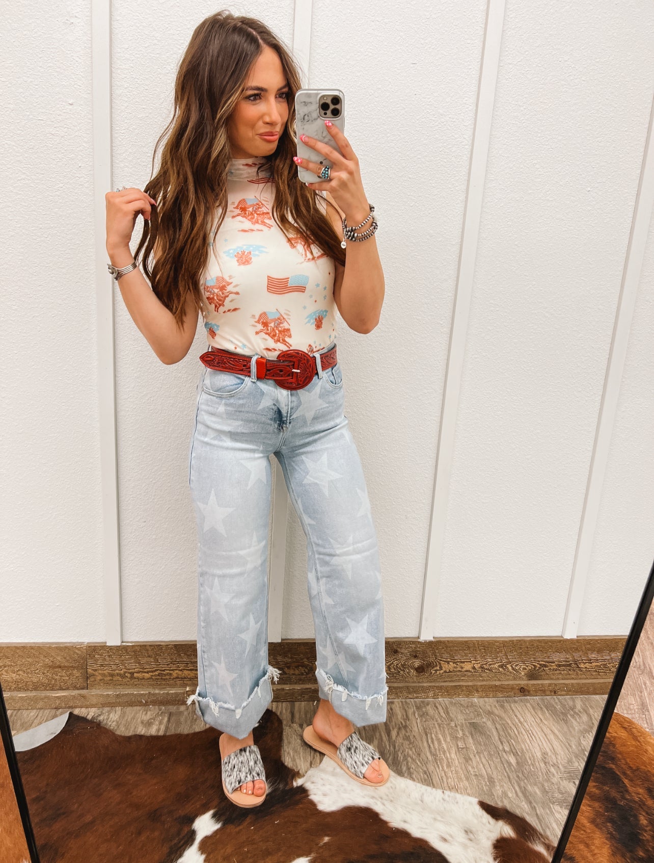 American Cowboy Tank Mesh Top