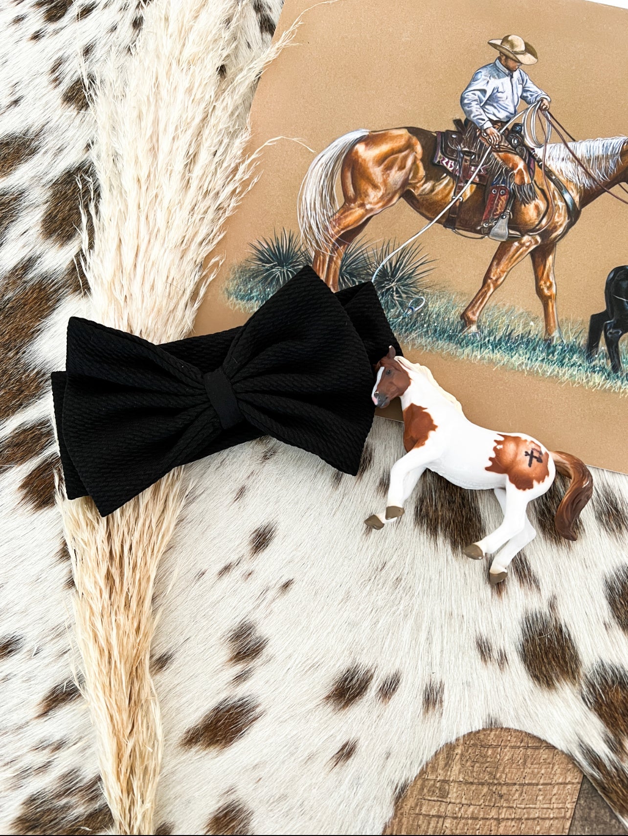 Western Neutral Tones Bows(Sold Separately) Black