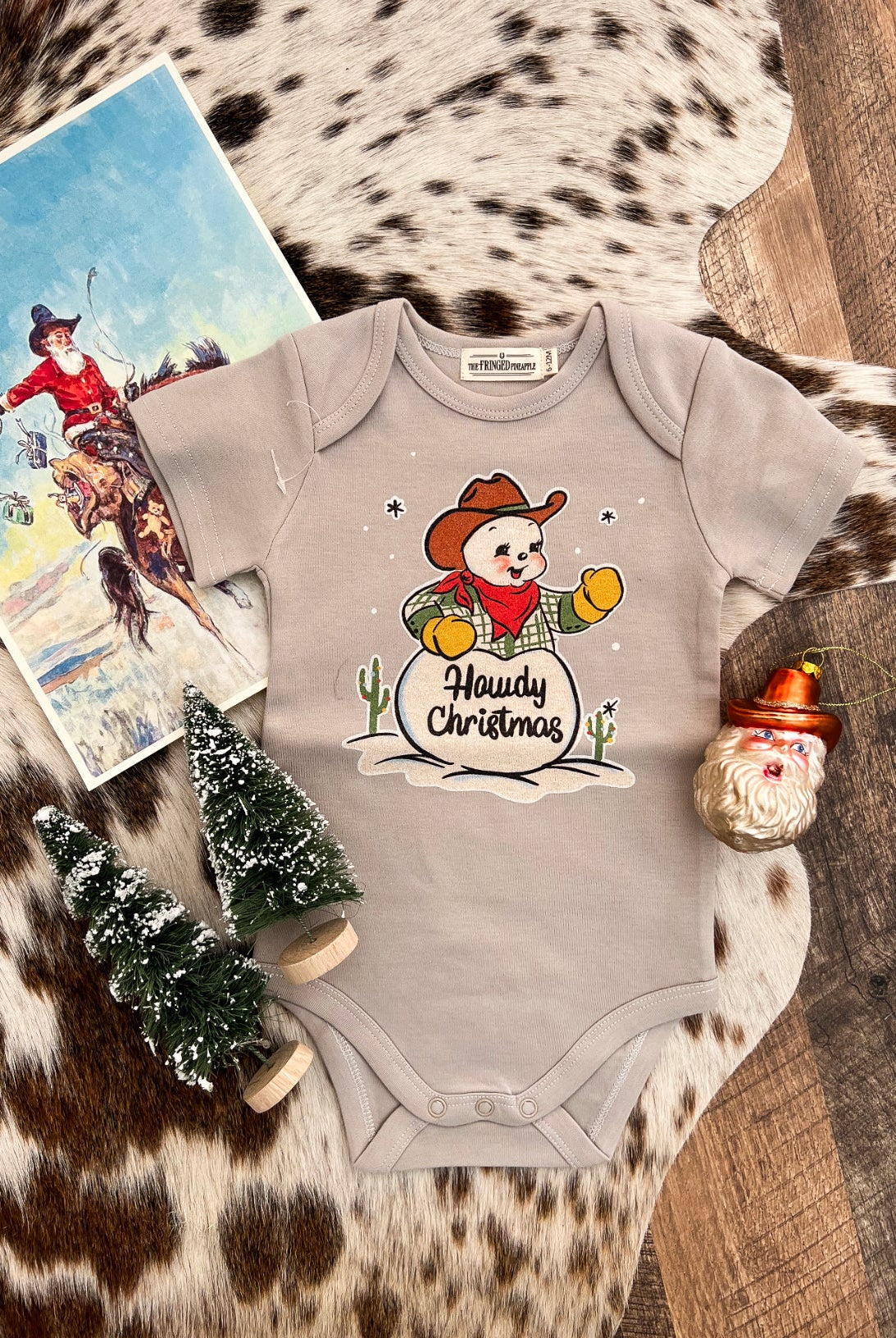 Howdy Cowboy Snowman Christmas Design (Onesie/Youth Tee)