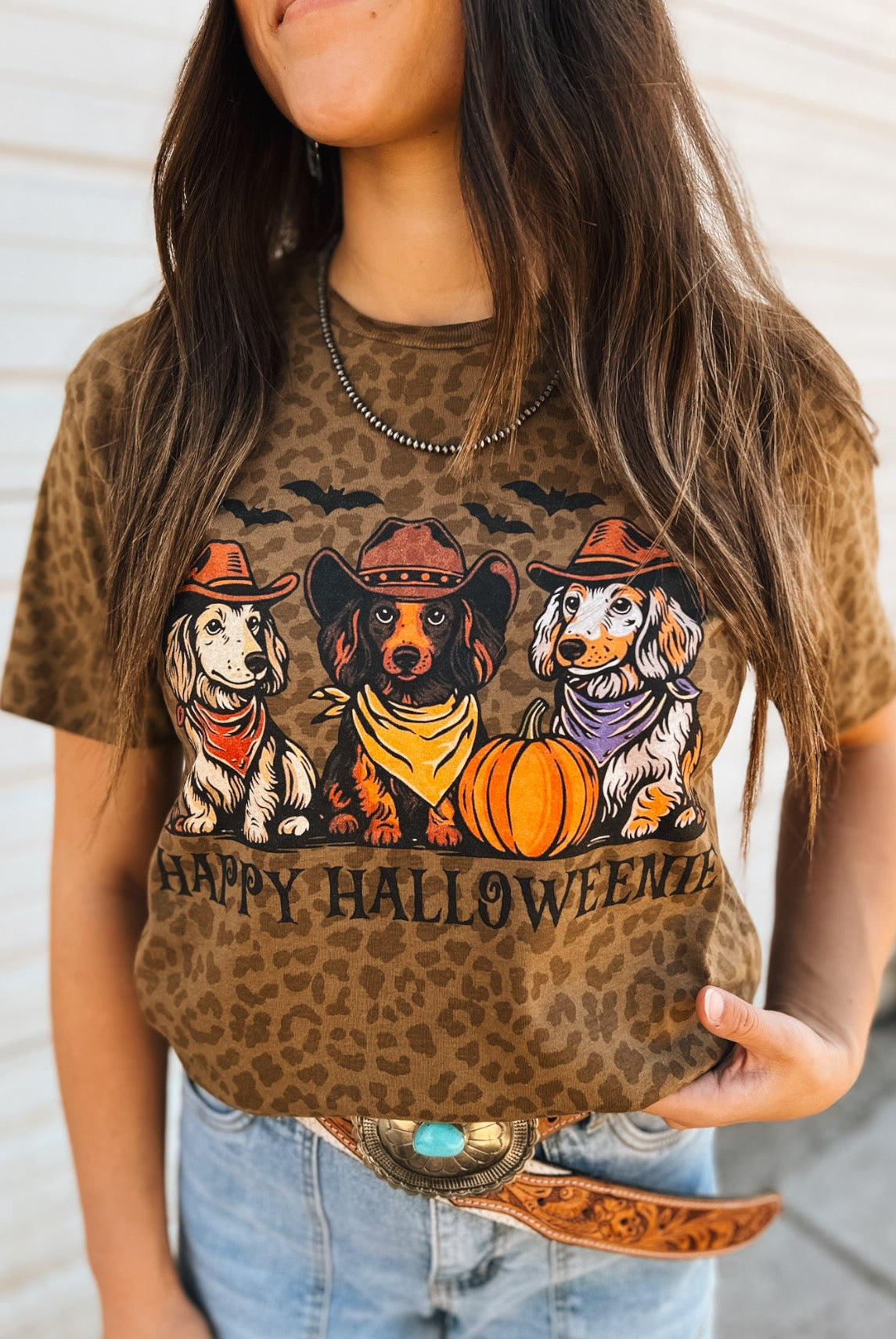 Happy Halloweenie Tee (Leopard)