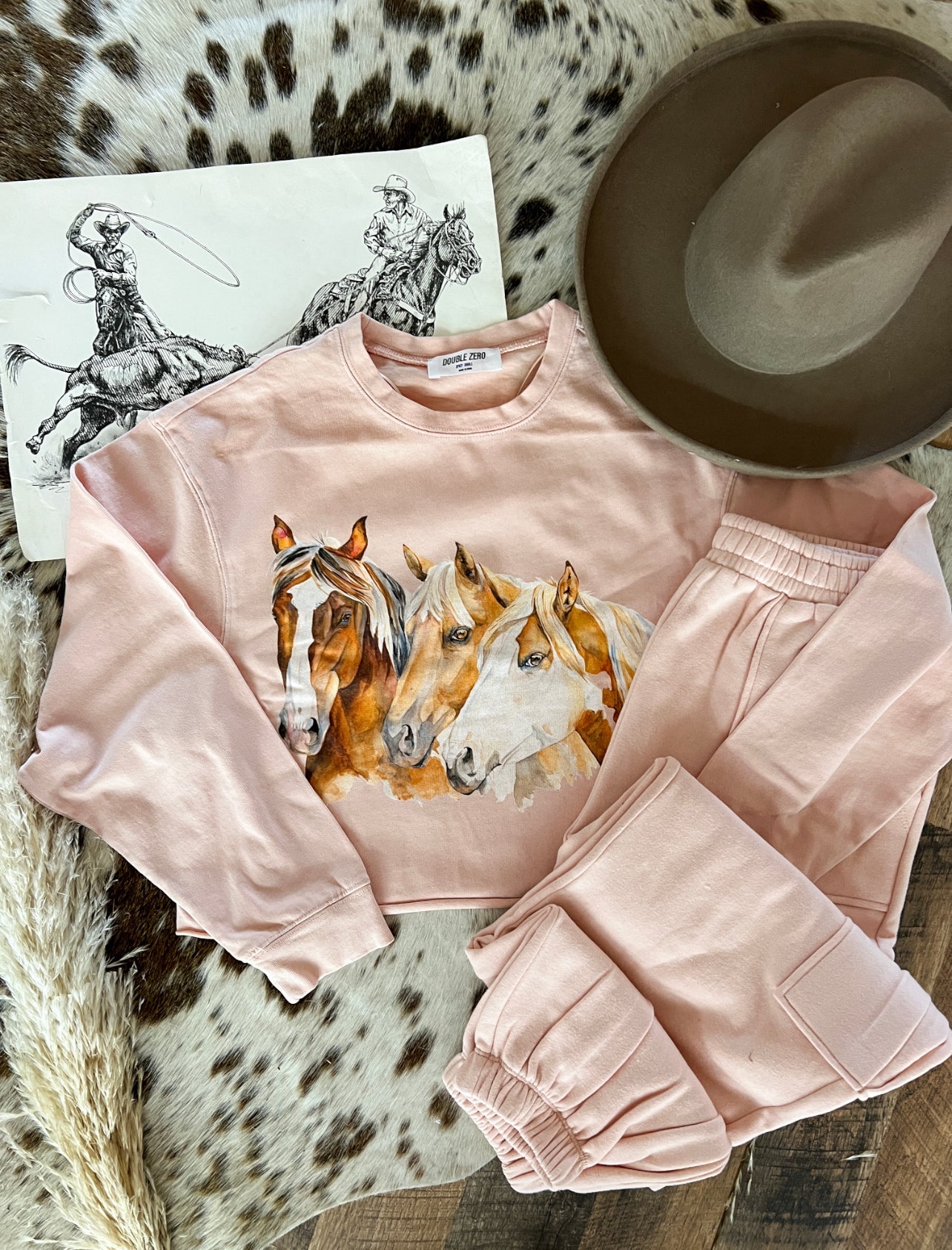 Three Is A Charm Set(Cropped Pink)