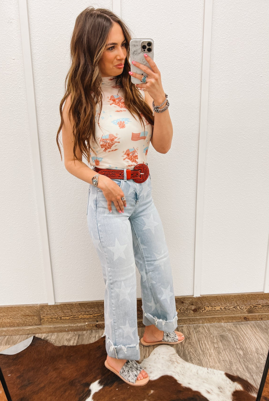 American Cowboy Tank Mesh Top