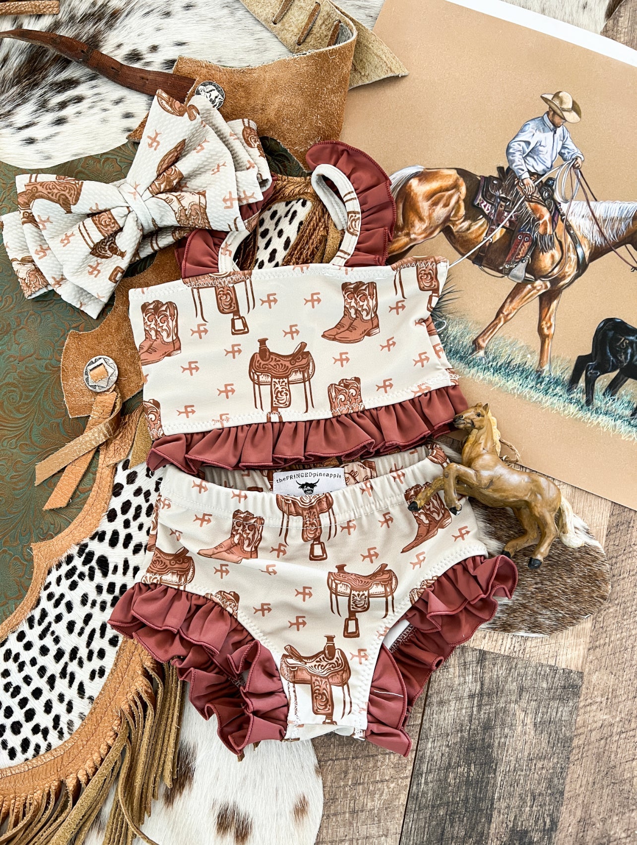 Saddle UP Ruffle Two Piece Swimsuit (Minis)