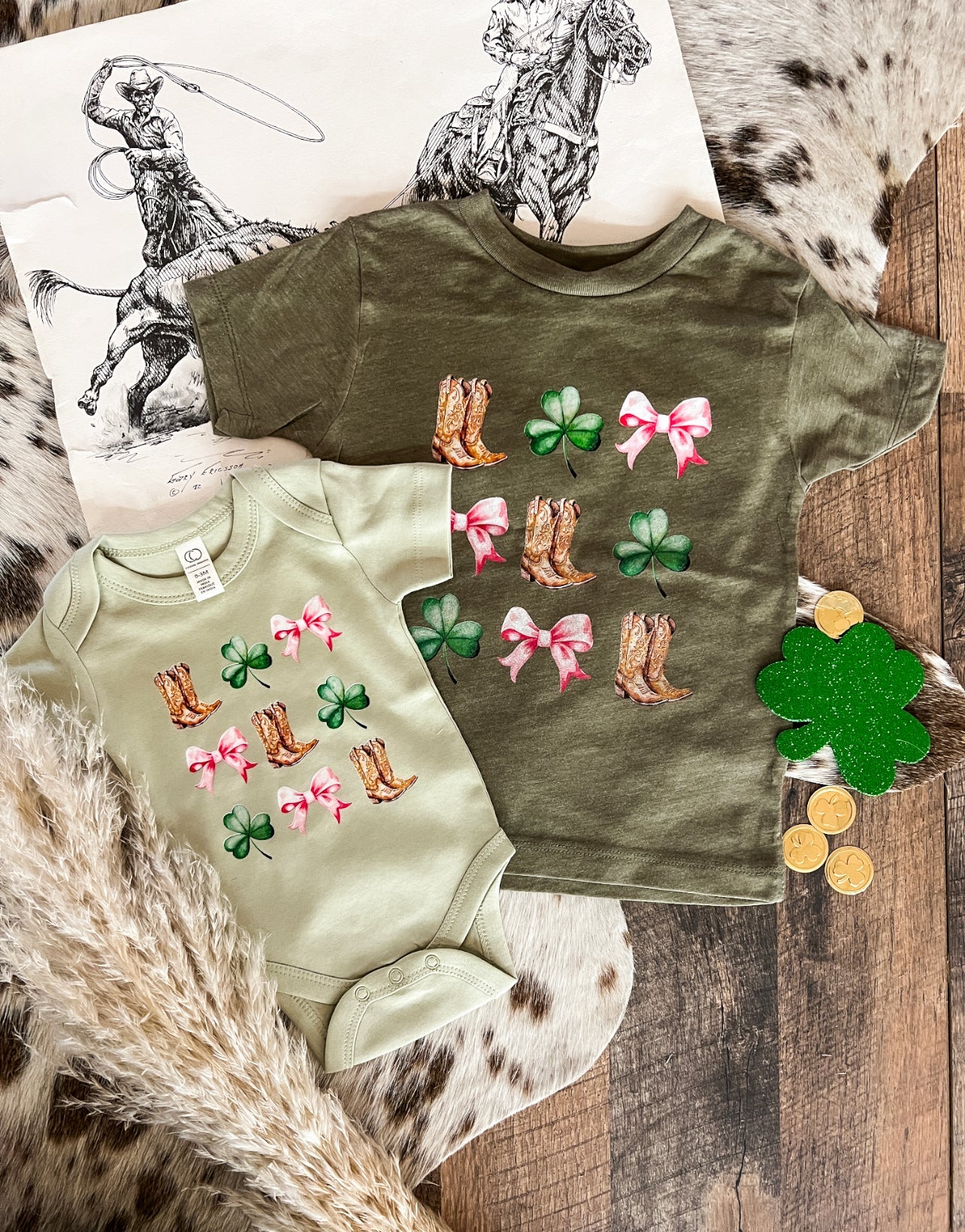 Lucky Lady St Patrick’s Tee/Onesie(little kid)Green