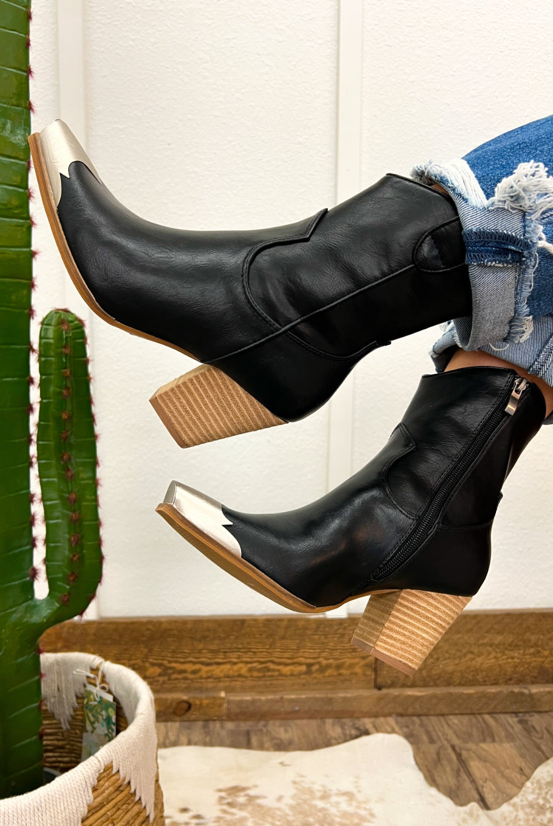 Lone Ranger Western Bootie(Black) Footwear - Slippers