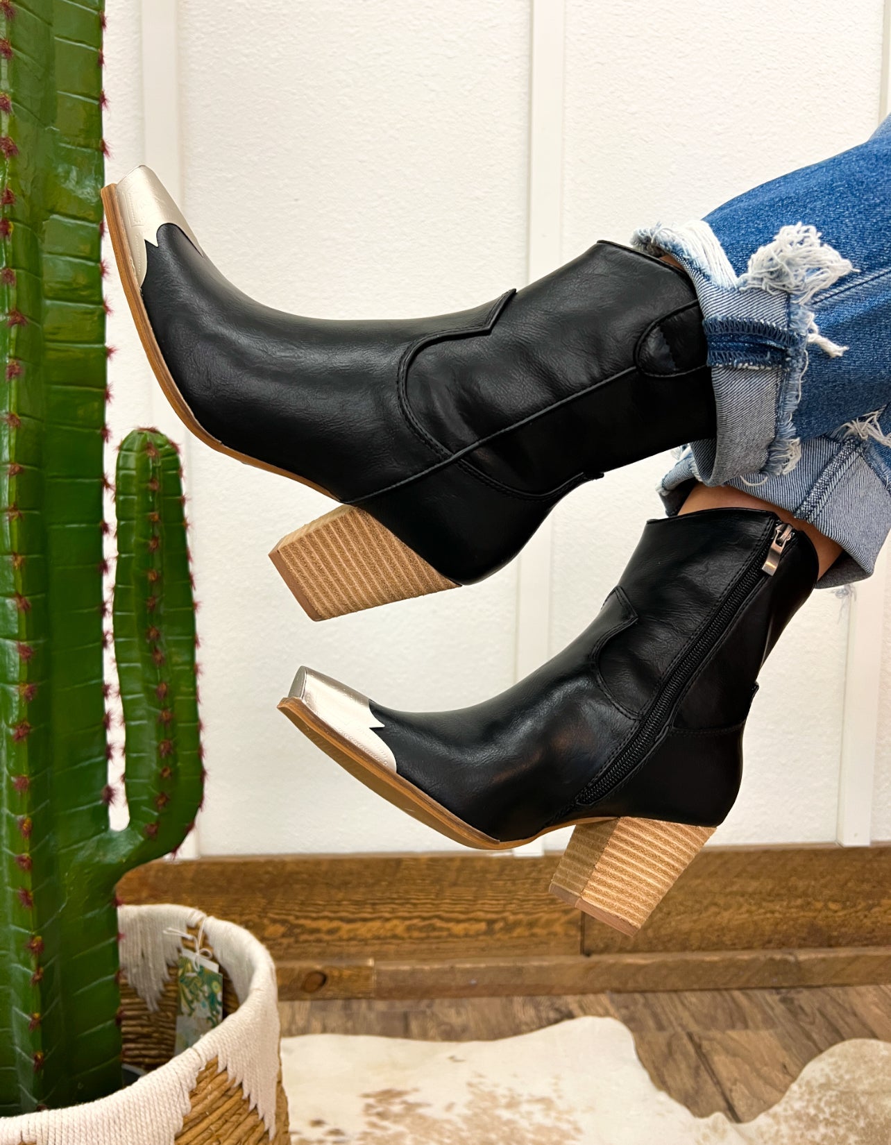 Lone Ranger Western Bootie(Black) Footwear - Slippers