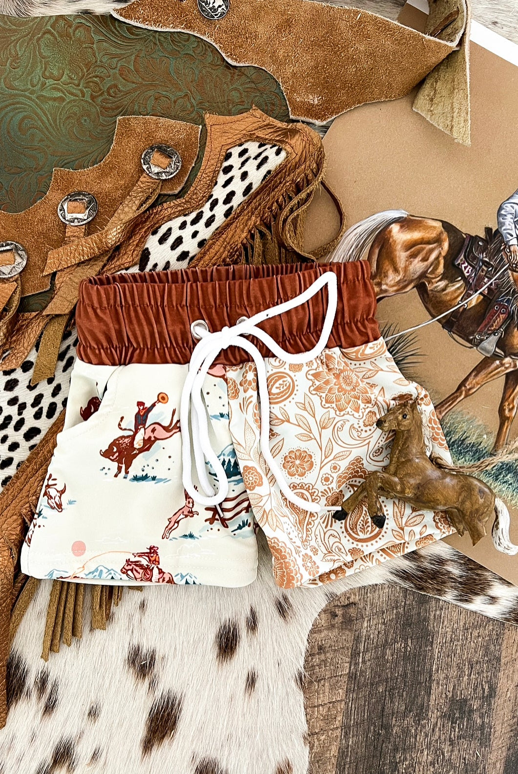 Color Block Old Faithful Paisley Swim Trunks (little kid) O-3m (4xs)