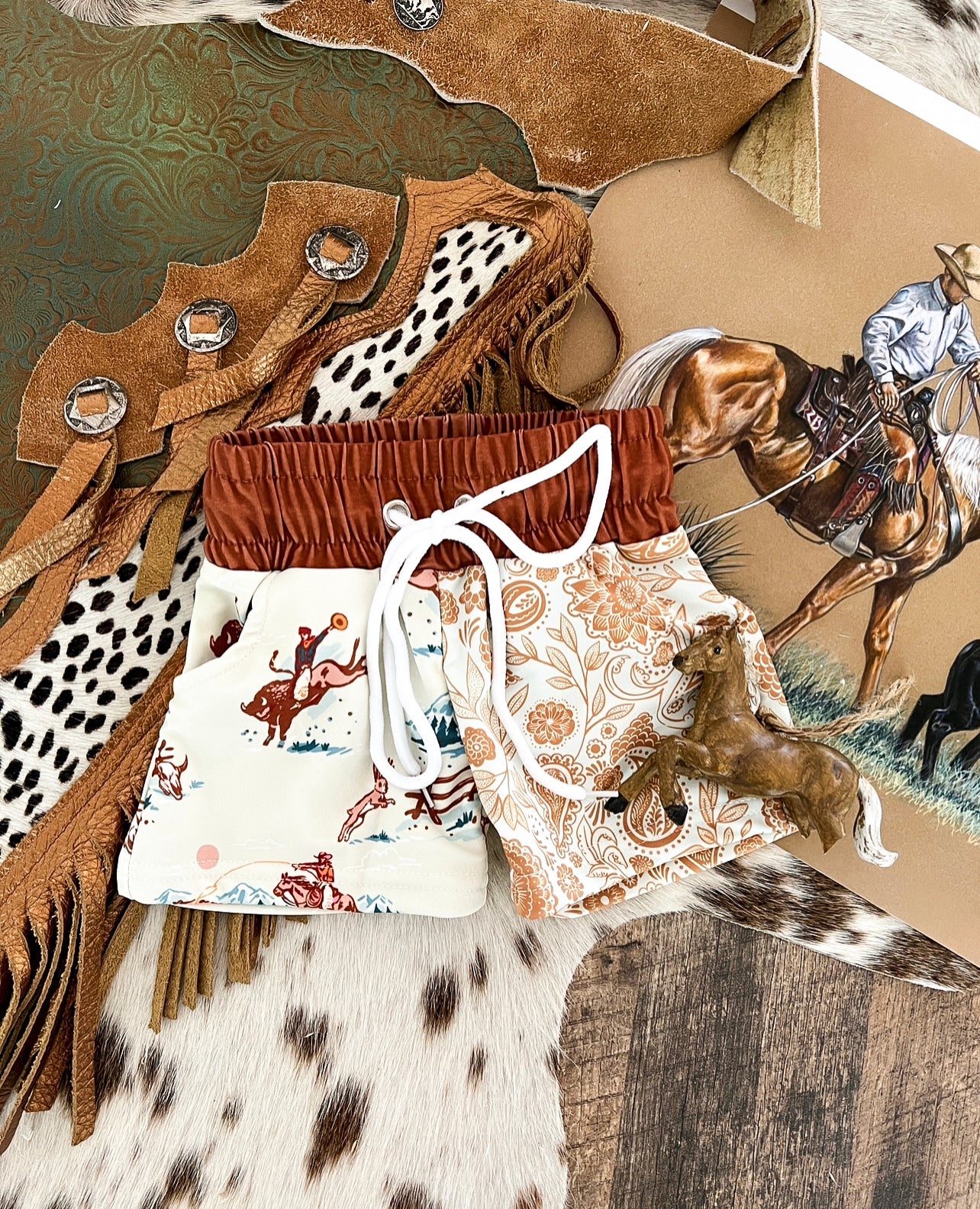 Color Block Old Faithful Paisley Swim Trunks (little kid) O-3m (4xs)