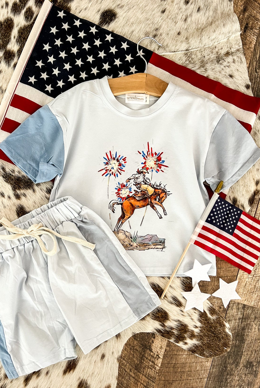 Cody Free 4th Of July Color Block Short Set