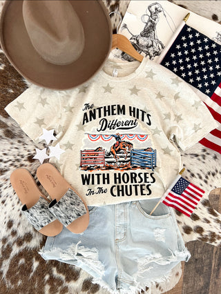 Western 4th Of July-Anthem Hits Different Stars Cream Tee