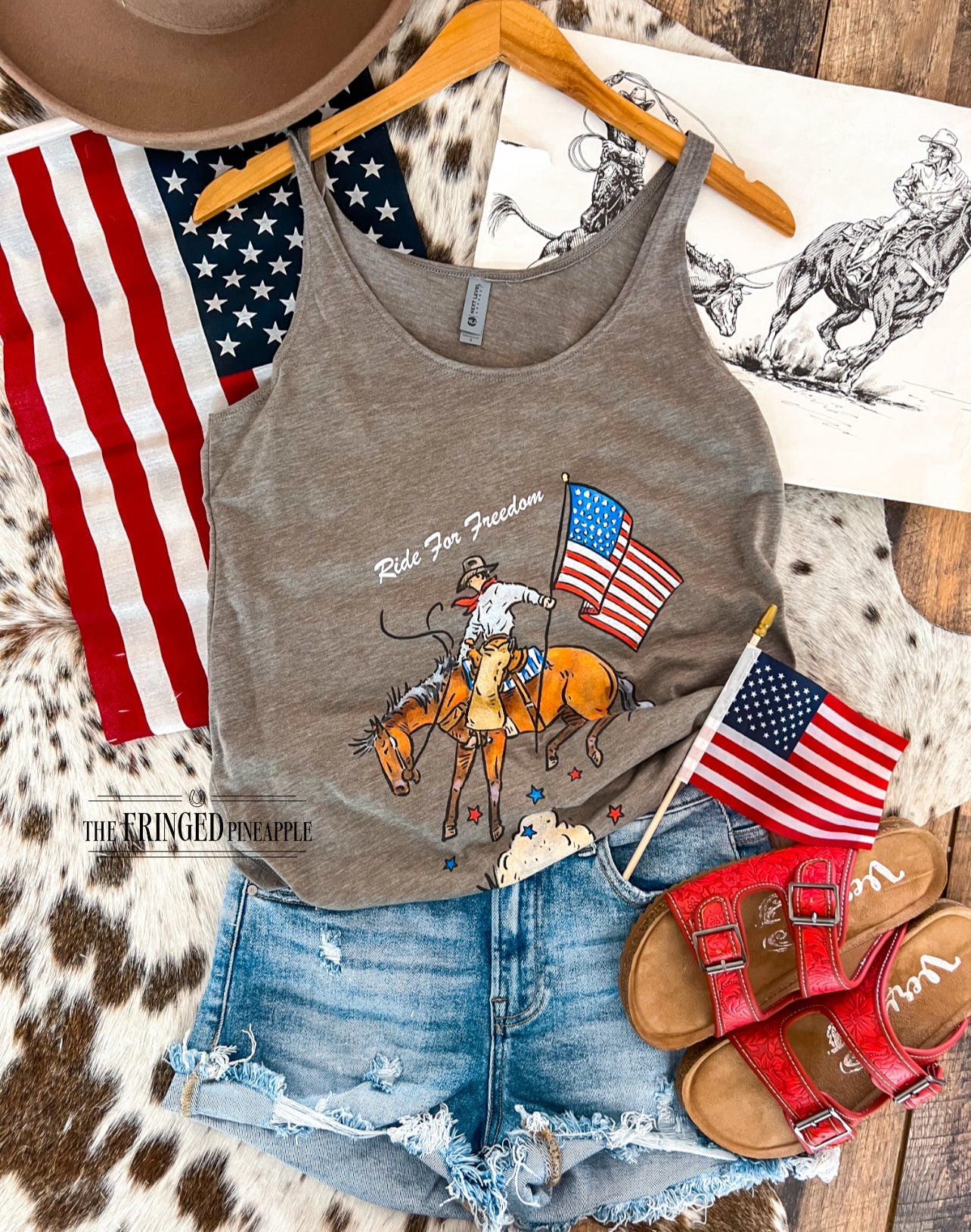 Western 4th Of July-Ride For Freedom Cody Tank