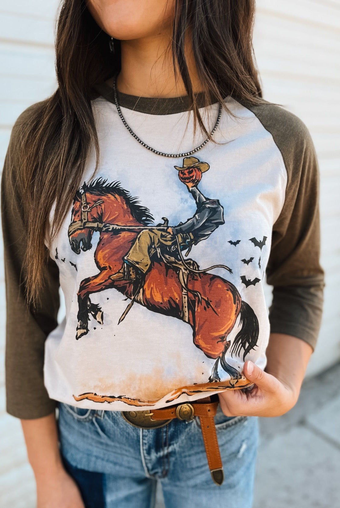 Headless Horseman– Raglan Tee(Tan/Brown)