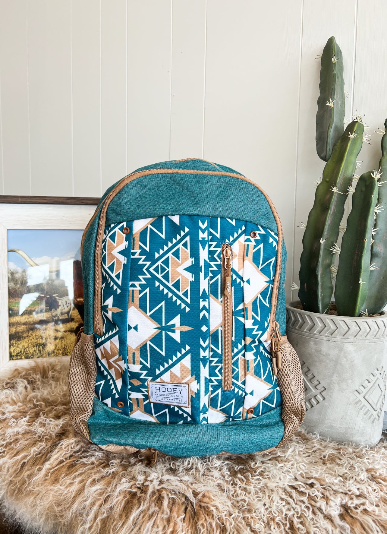 Rockstar Aztec Hooey Backpack (Teal/Tan)