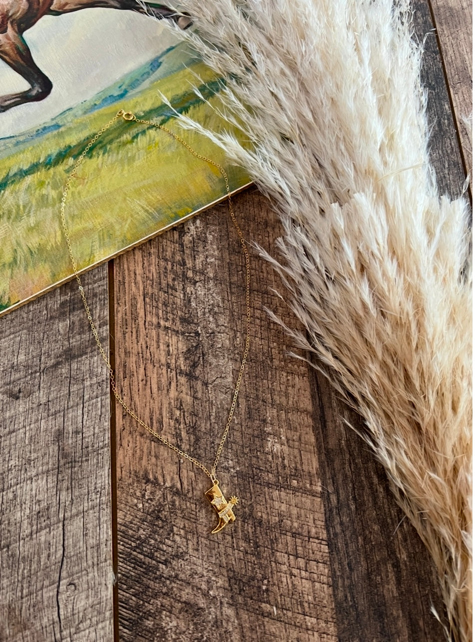 Dainty Darlin Cowboy Boot Necklace