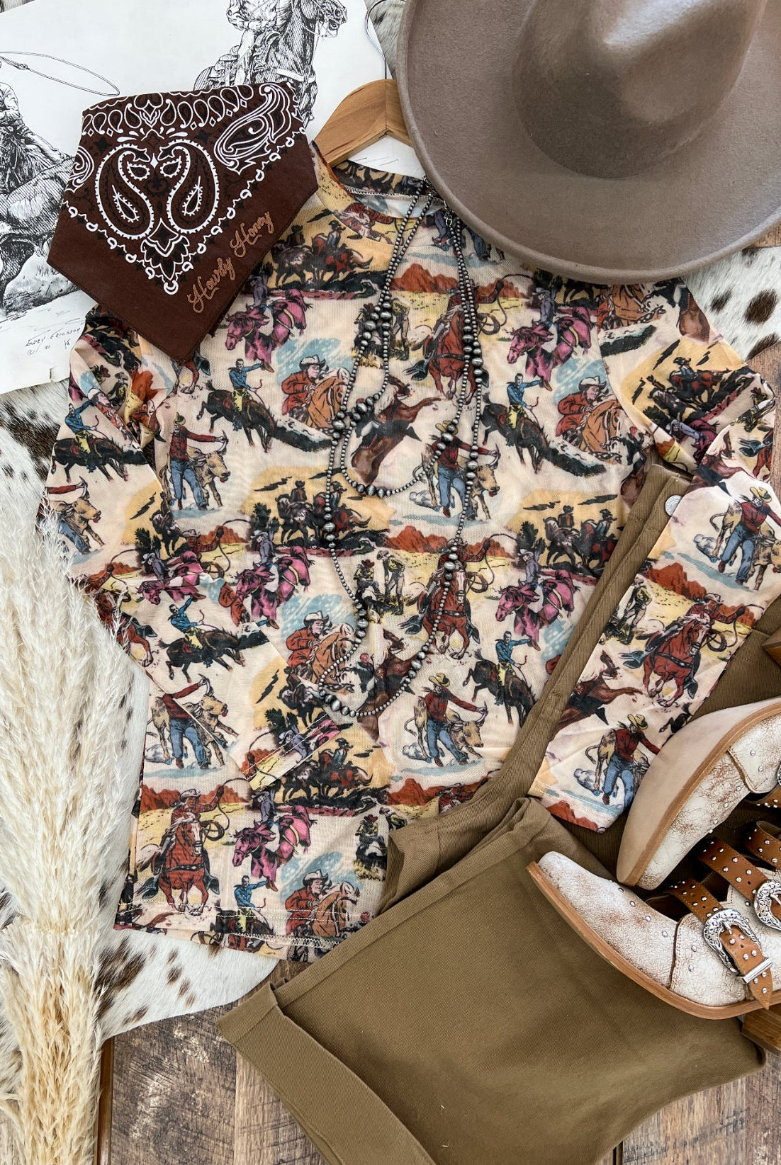 Western Ways Sheer Top