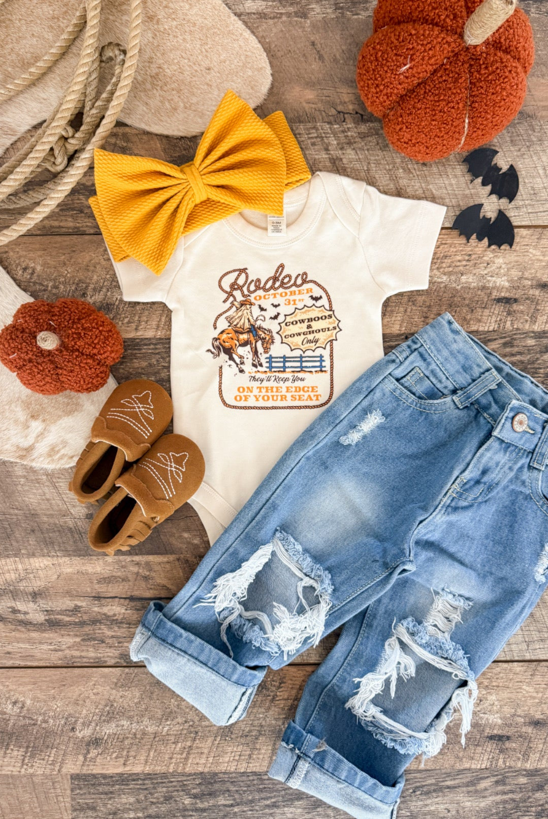 Cowboos &Cowghouls Halloween Rodeo – Infant Toddler& Youth (Cream)
